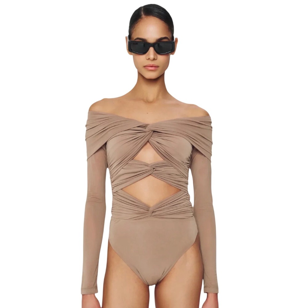 RONNY KOBO Fitz Bodysuit in Fog‎ Size Large NWT
